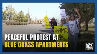 NEIGHBORS PROTEST demolition of Blue Grass Apartments