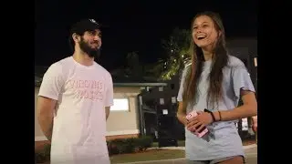 Giving Roses to Girls on Valentine's Day