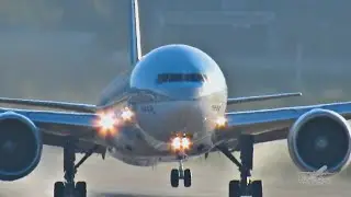 Боинг 777 взлёт с мокрым крылом. Аэропорт Сочи