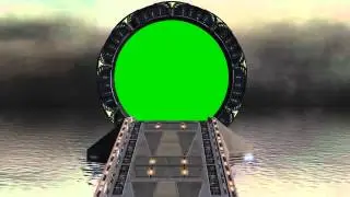 Stargate Gate with animated water - green screen effects - free use