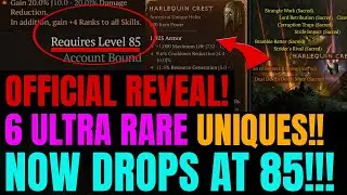 Diablo 4: OFFICIAL UPDATE!!! 6 Ultra Rare Uniques NOW DROPS At Level 85+