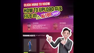 How to upload GLB file in Alter Shop