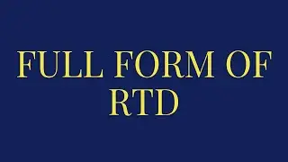 Full Form Of RTD || RTD @GopalPadhiOfficial