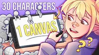 I Drew 30 People's OCs, in 1 CANVAS.