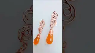 Simple Double Swirl DIY Wire Wrap Earrings with Drop beads
