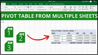 How To create Pivot table form Multiple sheets || One Pivot table from many sheets