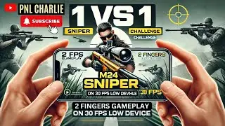 1v1 M24 Sniper Challenge | 2 Fingers Gameplay on 30 FPS Low Device 🔥🎯#bgmi #pubgmobile #m24challenge