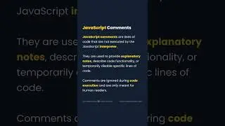 What is Comments in JavaScript | JavaScript Comments | YouTube Shorts