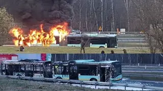 Pożar autobusu na autostradzie A4