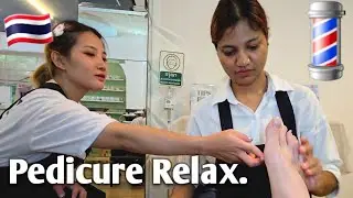 $7 GOT THE SCRUB DOWN! GIRLS PAMPERED MY FEET. Made Me SLEEPY. 🥱😴  (ASMR) Chiang Mai, Thailand 🇹🇭