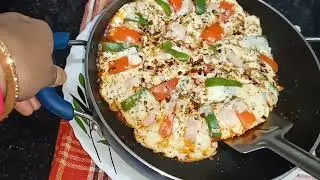 VEG PIZZA बनाएं आजतक के सबसे आसान तरीका से किसी भी बर्तन में बनाएं बिना घंटों मेहनत के।🧑‍🍳