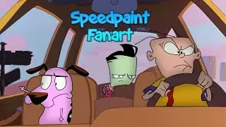 Courage Eddy and Zim Worst Road Trip Ever Speedpaint Fanart