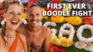 Swedes First BOODLE FIGHT in Philippines 🇵🇭 Eating with our hands!(Vlog27 - Siargao)