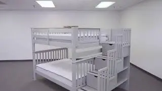 BK981 Full over Full Stairway Bunk Bed with Full Trundle