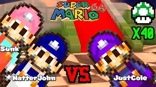 2 Speedrunners vs Tryhard with 40 lives | Super Mario 64 MarioHunt
