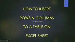 How to Insert Rows & Columns to a Table on Excel Sheet