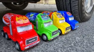Crushing Crunchy & Soft Things by Car! - EXPERIMENT: CAR vs TRUCK TOY COLA SPRITE SLIME