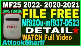 Zong MF25 2022 2021 2020 UNLOCK FILE FREE Detail WATCH FULL VIDEO AttockSharif