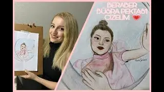 Büşra Pektaş'ı çizelim !  [ Organze kumaş nasıl renklendirilir ? ]