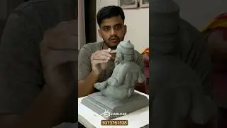 9 inches ganesh idol #belvalkarartstudio #ecofriendlyganpati #fiber #fiberart #clay