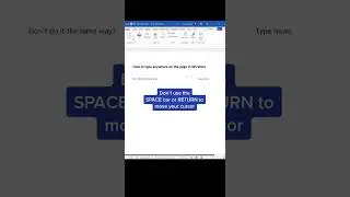 How to type a where in the page in Microsoft Word