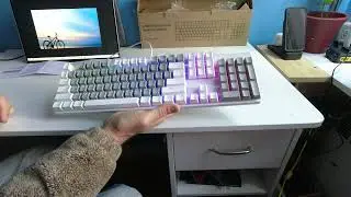 Wireless Gaming Keyboard, 104 Keys Fully Programmable, Mechanical Red Switch