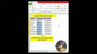 how to convert  formula cell to value in excel#excelformula