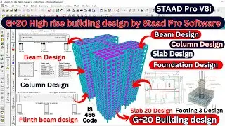 G+20 High rise building design by Staad Pro V8i Software | Twin Tower building | Civil engineering |