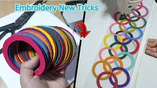 😲 wow_Masha Allah_Best Embroidery Design _ super Easy Tricks with Sewing Machine