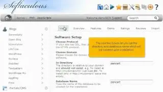 Installing Zencart using Softaculous