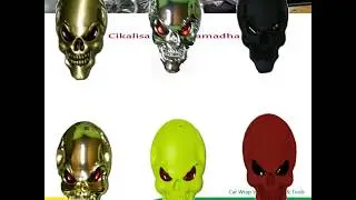 Emblem Logam 3D Skull Car Motorcycle