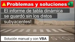El informe de tabla dinámica se guardó sin los datos subyacentes.