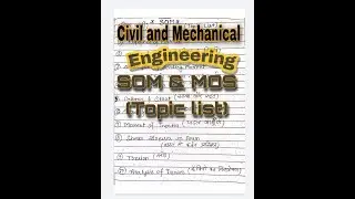 SOM & MOS Topic list। som chapter name।  som visay suchi name #civilengineering #som#engineeringlife