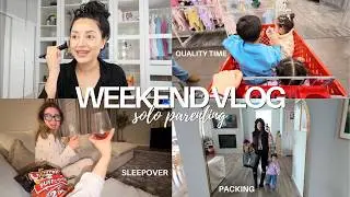 OUR NEW ROUTINE *PACKING, SLEEPING OVER, SOLO PARENTING*