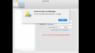 How to fix cant sign into imessage on mac an error occurred during activation.