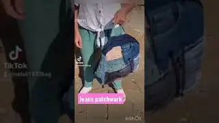 jeans patchwork, рюкзак из переработанной джинсы