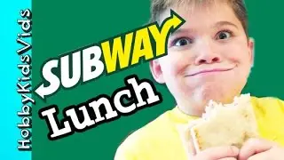 Subway Lunch with HobbyPig! 12 inch Sandwich + Chips Healthy Vitamin Water YUM HobbyKidsVids