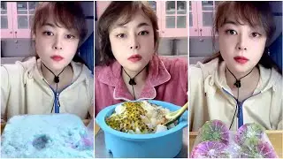 ASMR ICE EATING with MATCHA and MILK POWDER with PASSION FRUIT