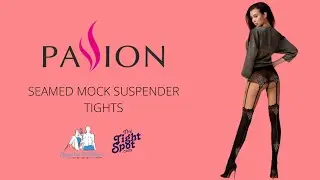 Passion Seamed Mock Suspender Tights | Patterned Tights