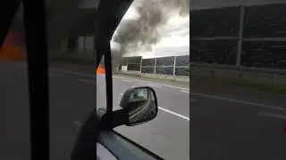 Pożar samochodu osobowego na węźle autostradowym Wierzchosławice / 7 czerwca 2024 r.