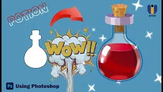 How to make Game Power Potion Bottle | Game UI Design | Game UI Design in Adobe Photoshop