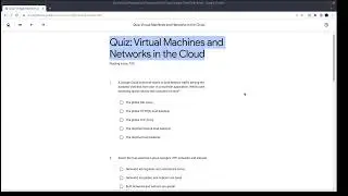 Quiz: Virtual Machines and Networks in the Cloud