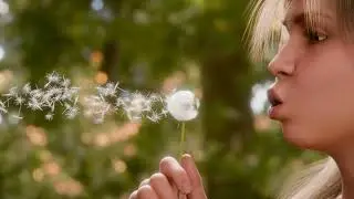 Woman Blow on a Dandelion in Slow motion | Blender 3D | Daz studio