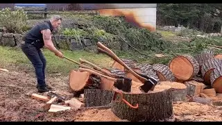 How to split big rounds of firewood 🪵