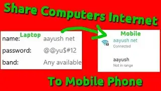 How To Share Internet Connection Form PC To Mobile Without USB Cable || Using PC Wifi Hotspot ||