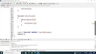 Write c++ program to find smallest number from array