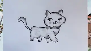how to draw a cat l cat drawing easy step by step l animal drawing l #catdrawing #drawing #art