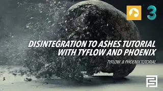 Disintegration to ashes Tutorial | 3dsmax x Tyflow x Phoenix
