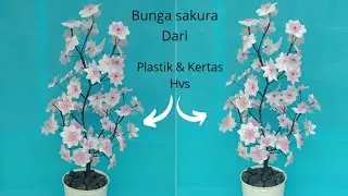 Cara Membuat Bunga Sakura dari Plastik dan Kertas HVS