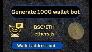 wallet address generator bot || Generate 1000 wallet address in 30 seconds with bot